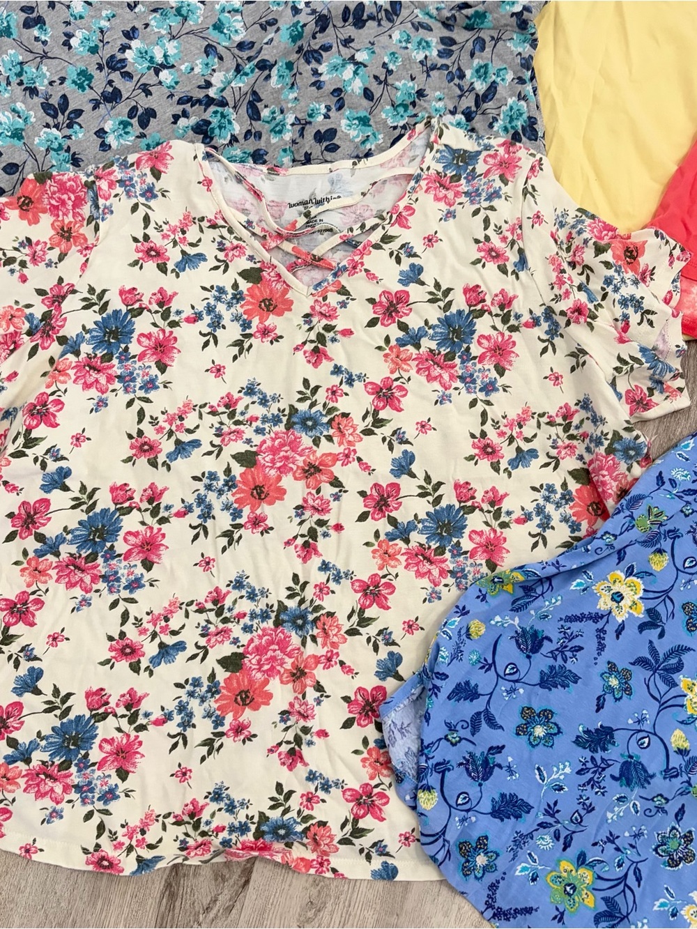 Lot Of 9 Women Within Plus Size Tshirts Shirts Tops Womens 2X Floral Basic Tanks - Picture 4 of 16